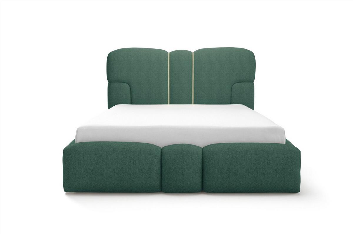 POLSTERBETT Jordan Komplettset - Grün, Holzwerkstoff/Textil (180/200cm) - Fun Möbel