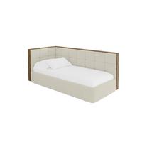 EINZELLBETT Jugendbett mit Bettkasten, Rechts - SOVY 90x200 Beige - Perlmutt, Holzwerkstoff/Textil (90/200cm) - ALTDECOR