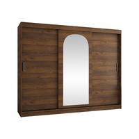 SCHWEBETÜRENSCHRANK Selfie 250 cm - Silberfarben/Nussbaumfarben, Holzwerkstoff/Kunststoff (250/200/62cm) - MIRJAN24