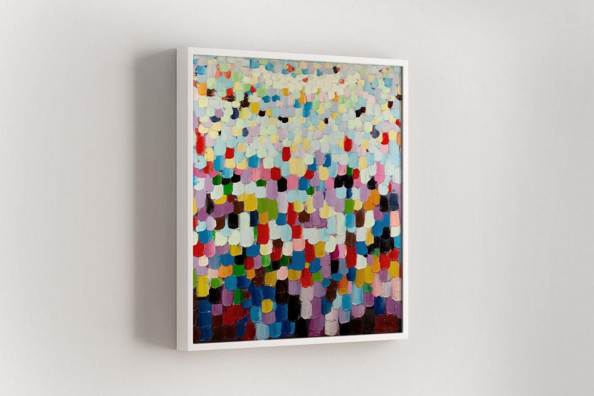 ÖLGEMÄLDE 80/80 cm - Multicolor, Holz/Textil (80/80cm) - KUNSTLOFT