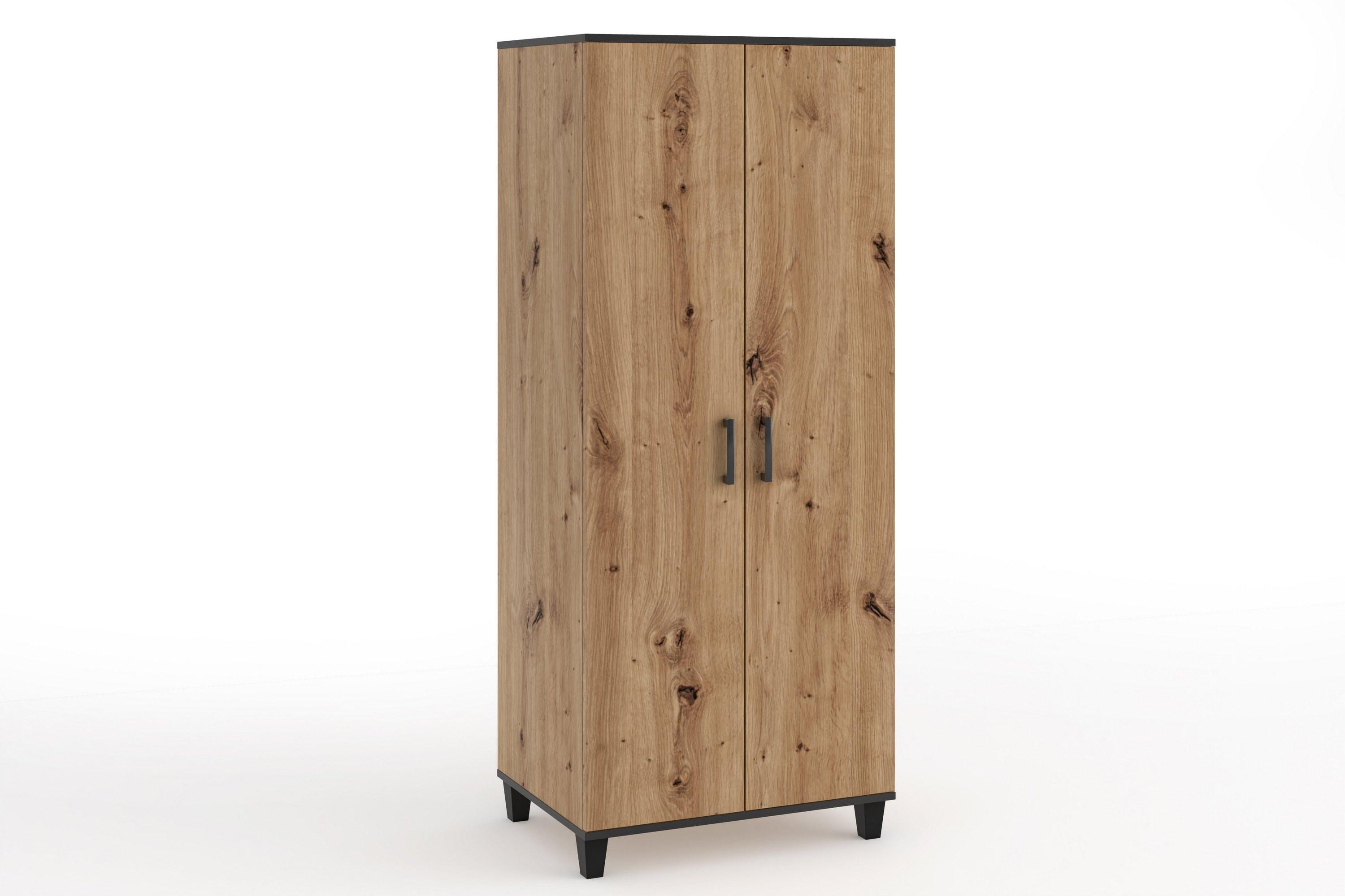 DREHTÜRENSCHRANK CORTEZA 80/193/56cm 2-türig Eiche Artisan - Eiche Artisan, Holzwerkstoff (80/193/56cm) - MASSENO
