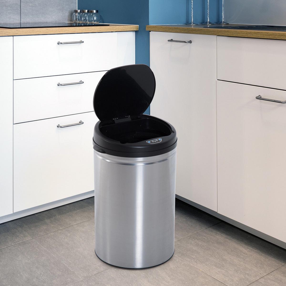 EDELSTAHL Automatik Mülleimer Abfalleimer IR Sensor Inneneimer rund 30L - Multicolor, Kunststoff (30.5/51.5/30.5cm) - HOMCOM