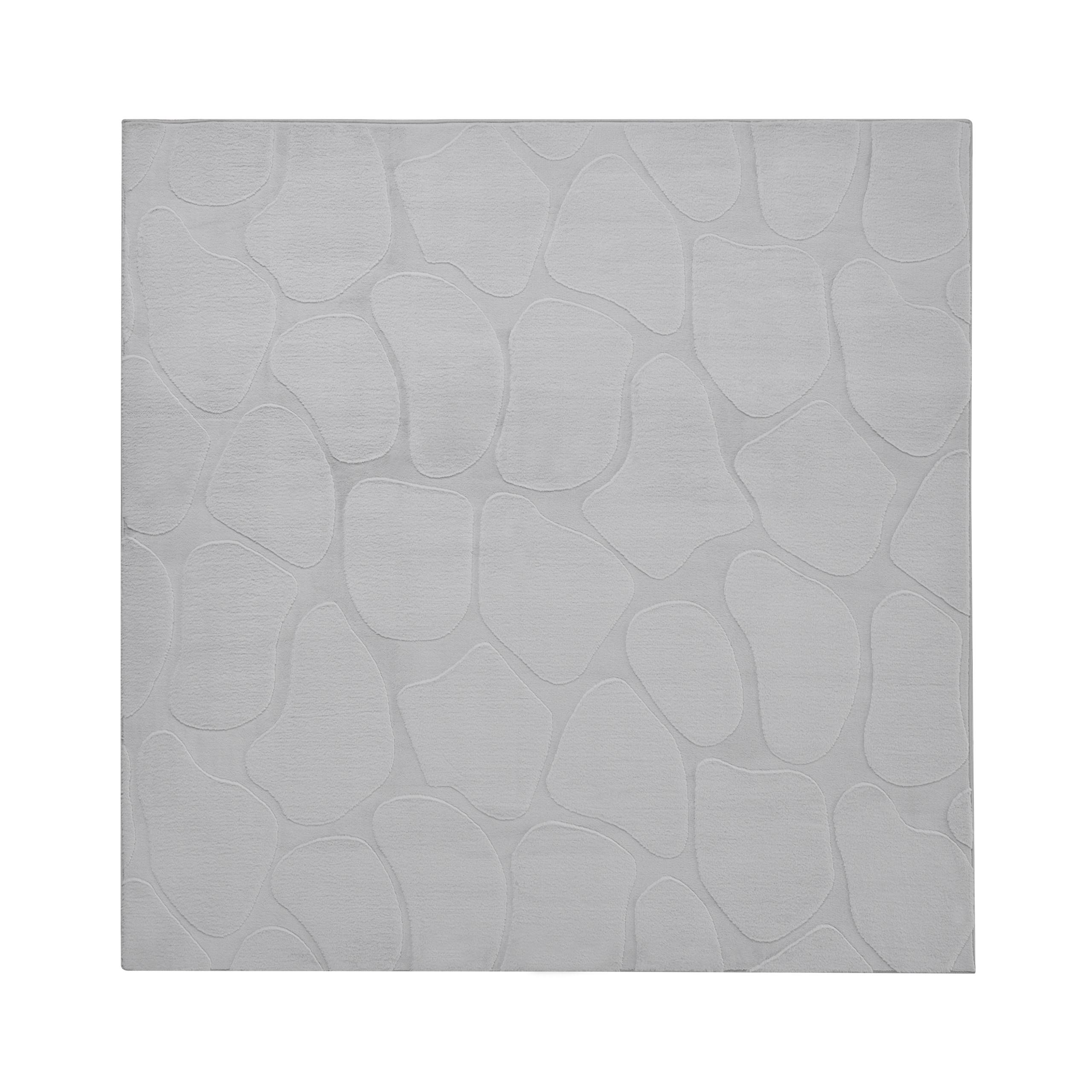 TEPPICH Hellgrau 160/160 cm Kawi - Hellgrau/Grau, Textil (160/160cm) - Beliani