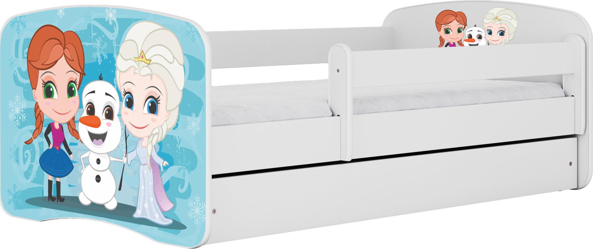 KINDERBETT Emily mit Schublade und Matratze, Weiß 80x180 cm - Blau, Holzwerkstoff (180/80cm) - WFL GROUP