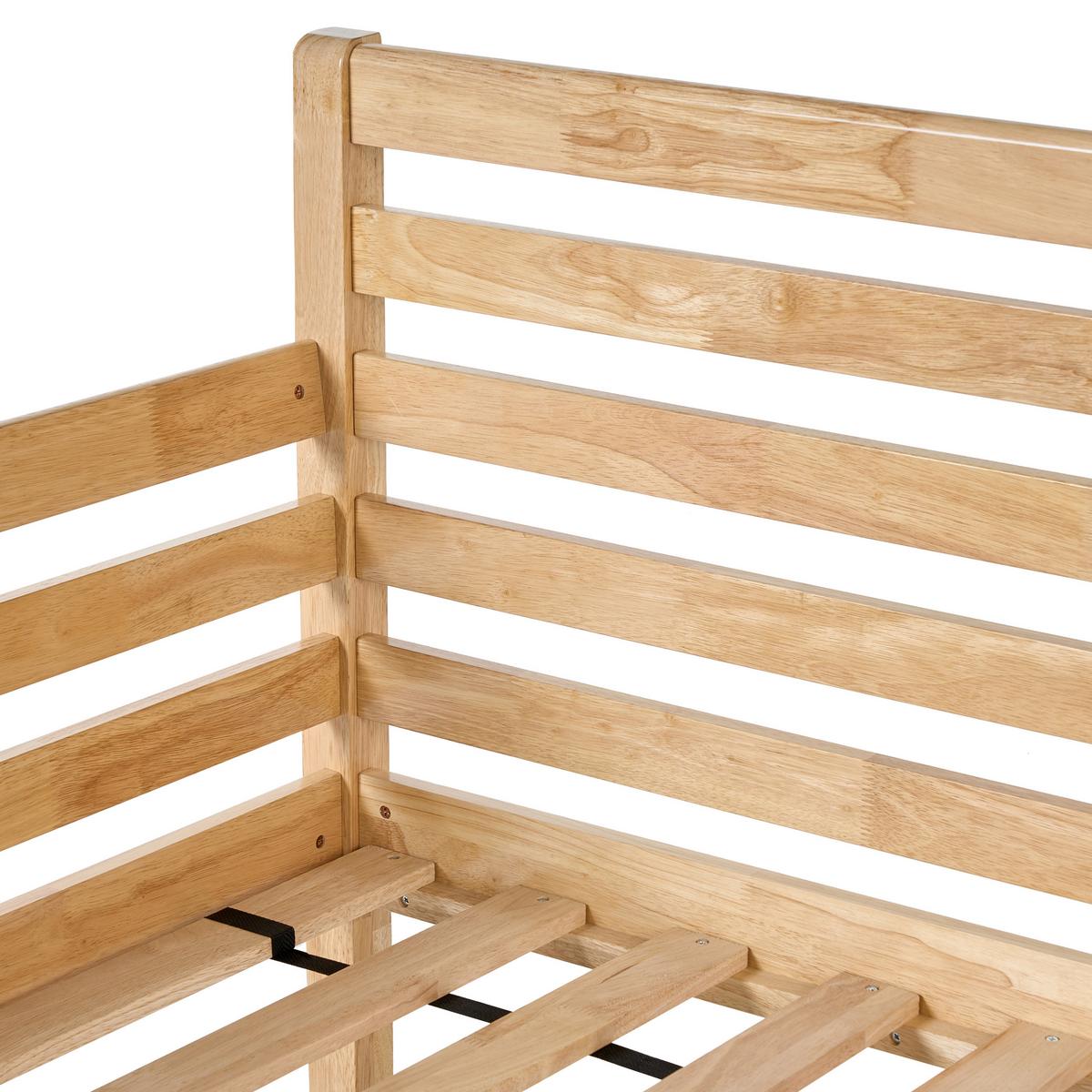 TAGESBETT Holz 90/200 cm Naturfarben Theza - Naturfarben, Holz (90/200cm) - Beliani