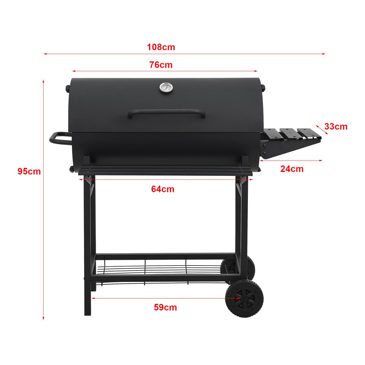 GRILLWAGEN Armento - Schwarz, Metall (108/95/61cm) - casa.pro