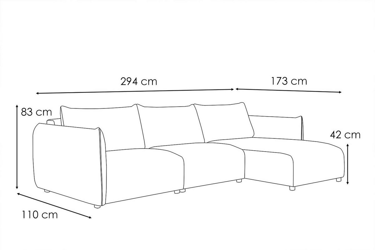 ECKSOFA TAUER 5-Sitzer, dunkelgrau - Dunkelgrau/Schwarz, Holzwerkstoff/Kunststoff (294/173cm) - Wozimo
