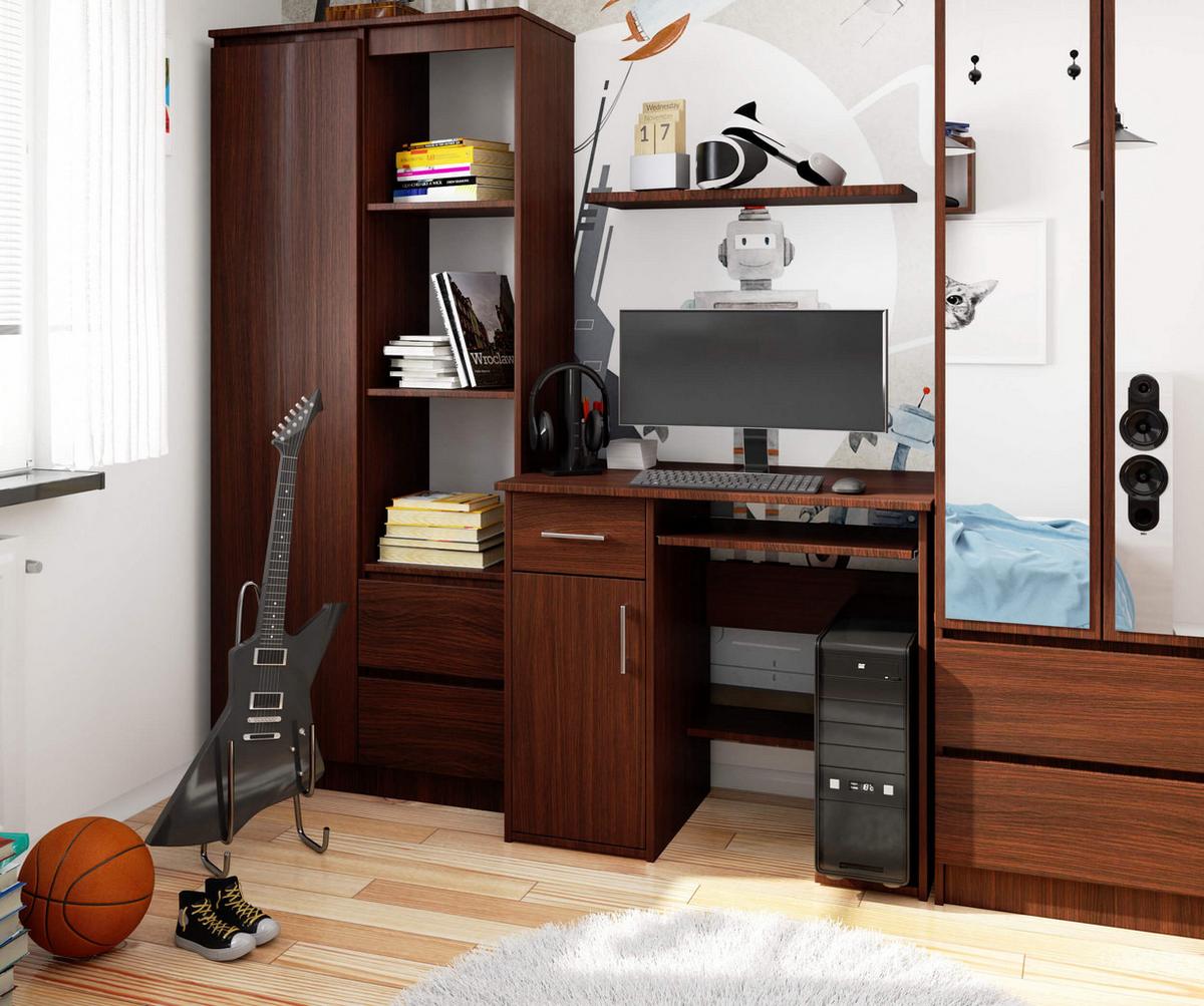 SCHREIBTISCH Dunkelbraun 74/90/50 - Dunkelbraun, Holzwerkstoff (120/55/74cm) - RAUMHIRSCH FURNITURE