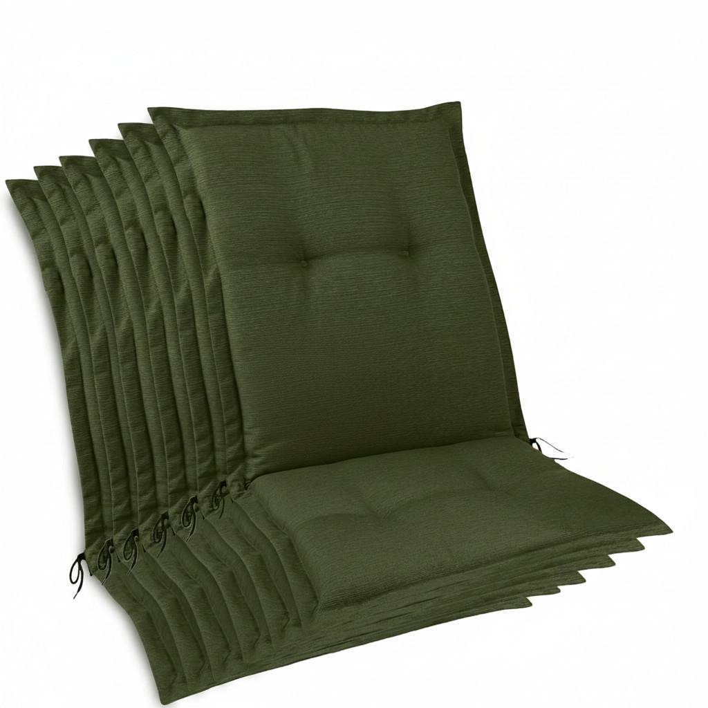 NIEDERLEHNERAUFLAGE Highlux HL 105x50x7cm Dunkelgrün (6tlg) - Dunkelgrün, Textil (50/7/105cm) - Beautissu 