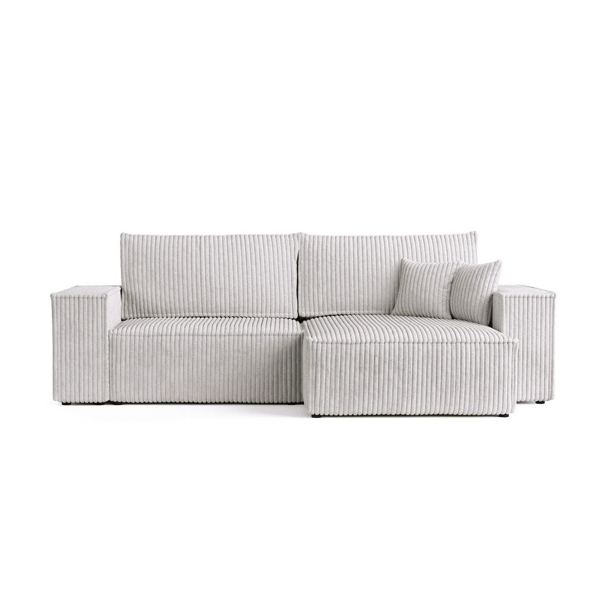 ECKSOFA CAVO mit Schlaffunktion Grau im Tilia Stoff - Schwarz/Grau, Holz/Holzwerkstoff (255/148cm) - AltaBeds