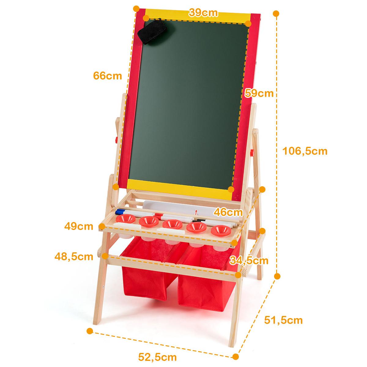 KINDERSTAFFELEI Rot - Rot, Holz (52.5/106.5/51.5cm) - COSTWAY
