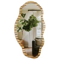 SPIEGEL 90x45 cm asymmetrisch mit Druck - Bambusmuster - Transparent, Glas (45/90/0.4cm) - TULUP