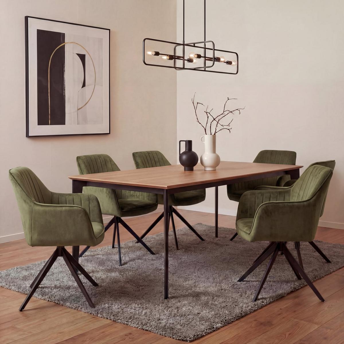 ESSZIMMERSTUHL Olive 2er-Set - Olivgrün/Grün, Textil (57/85/60cm) - MCW