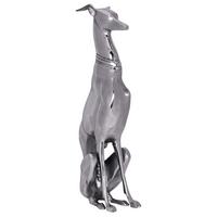 DEKOFIGUR Windhund Aluminium 18x70 cm handgefertigt - Silberfarben, Metall (18/70/25cm) - KADIMA DESIGN