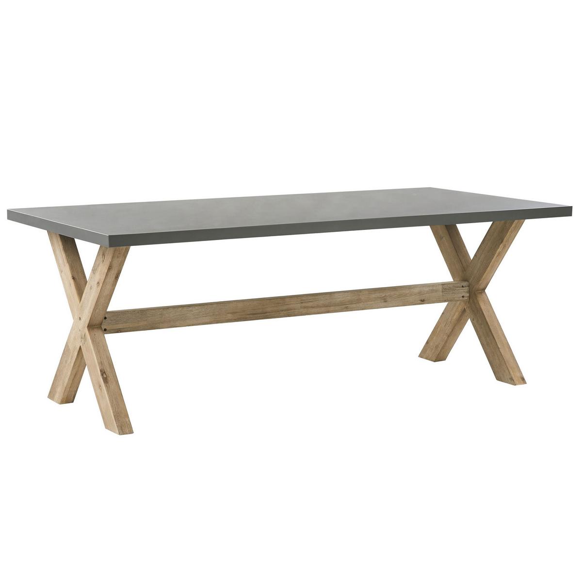 GARTENMÖBEL SET 6-Sitzer Faserzement 200/100 cm grau/beige Olbia - Hellbraun/Beige, Stein - Beliani