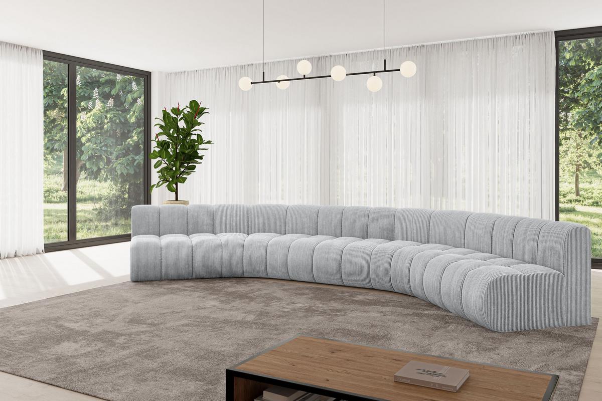 WOHNLANDSCHAFT modulares Sofa Montra-U1 - 490x174x70 cm Grau - Grau, Holzwerkstoff/Textil (490/70/174cm) - ALTDECOR