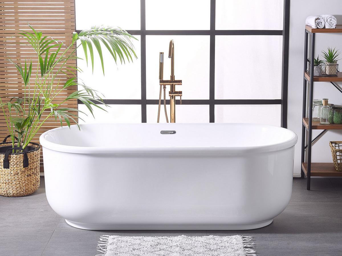 BADEWANNE FREISTEHEND 80x170x59 cm weiß Pinel - Weiß, Kunststoff (80/59/170cm) - Beliani