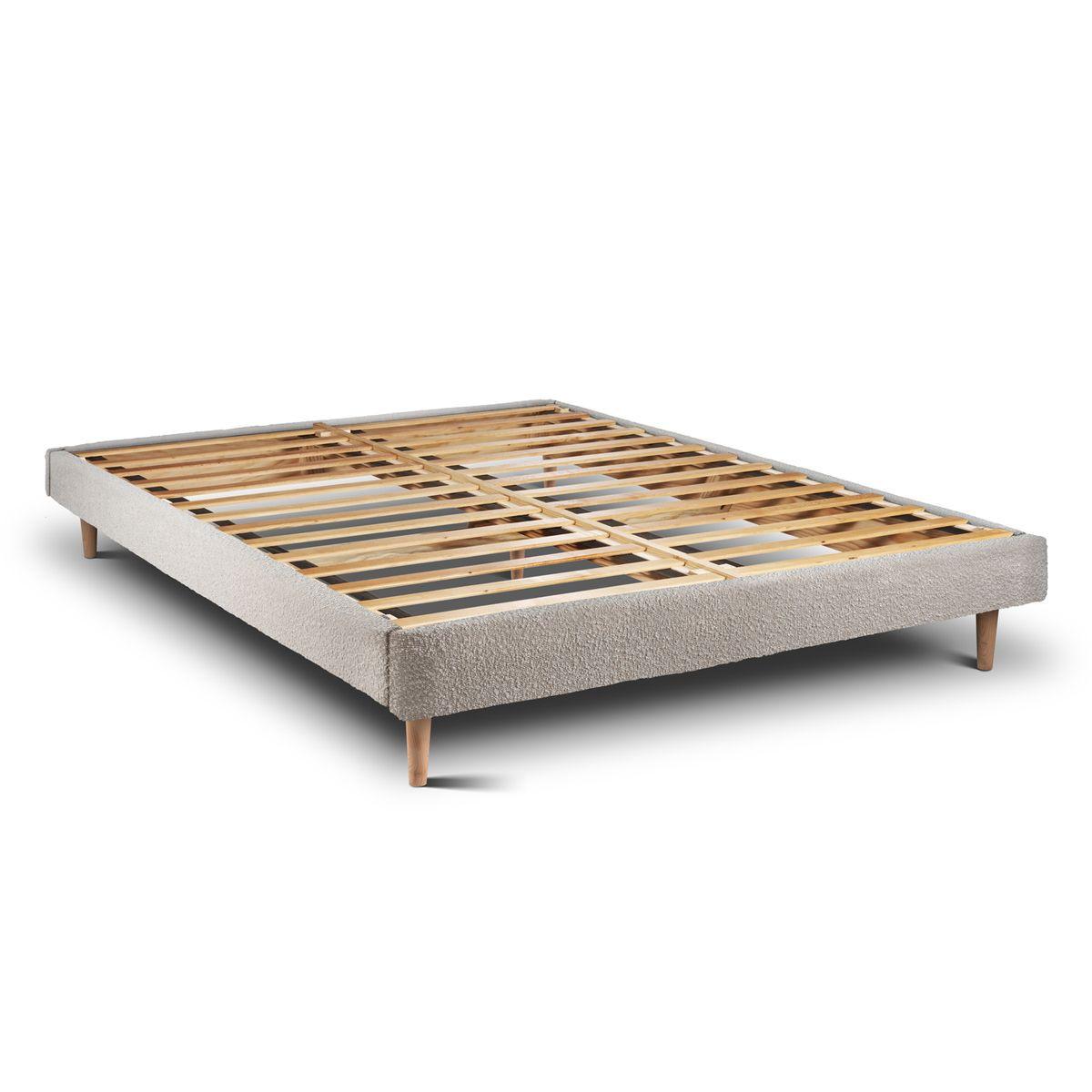 LATTENROST – Bouclé-Stoff– Bausatz zur Selbstmontage - 180x200 cm - Beige, Karton/Holz (180/200cm) - Sommeil de Plomb