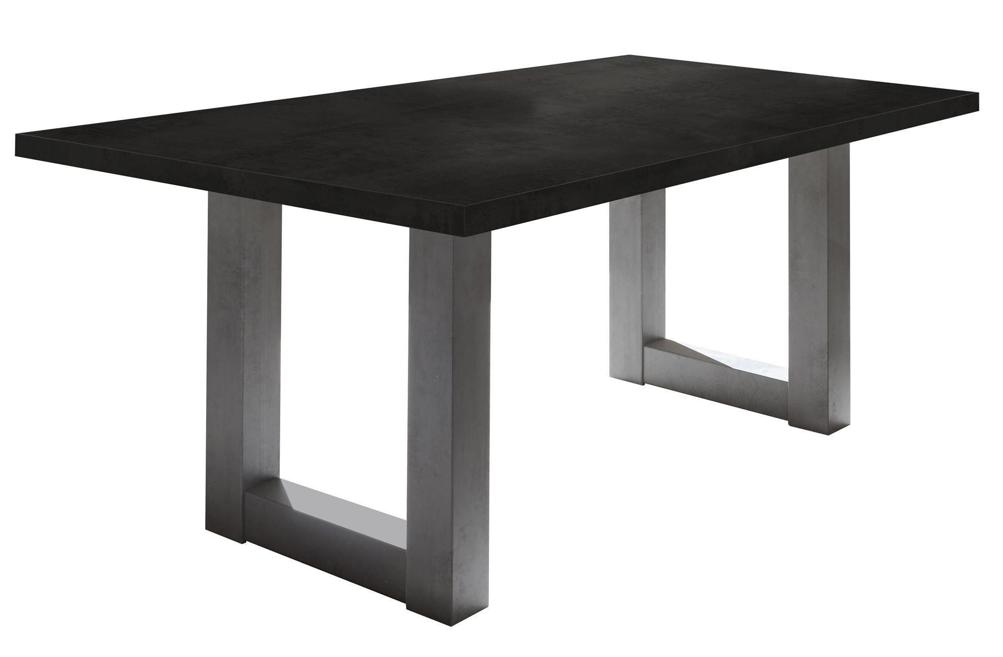 ESSZIMMERTISCH Eila 4 140 x 90 x 75 Esstisch Graphit/Schwarzstahl - Schwarz, Holz (140/90/75cm) - 58aufmkessel
