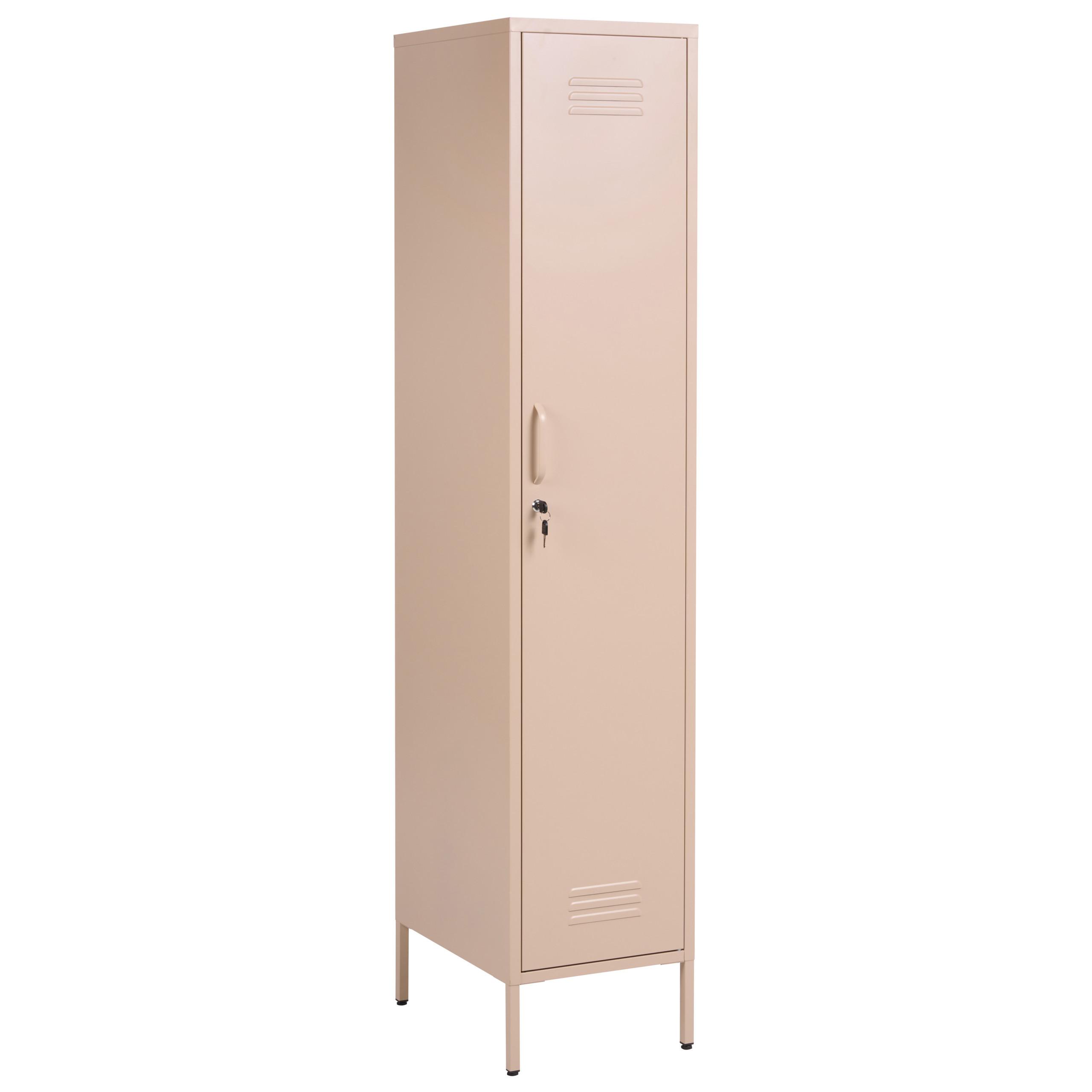 BÜROSCHRANK Metall Beige Frome - Beige, Metall (38/185/50cm) - Beliani