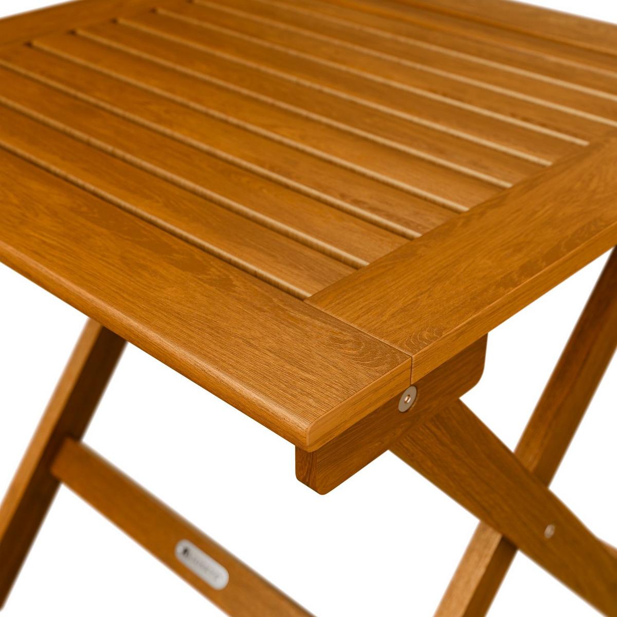 GARTENBEISTELLTISCH Zadar natur 46x46x46 cm - Naturfarben, Holz (46/46/46cm) - Juskys