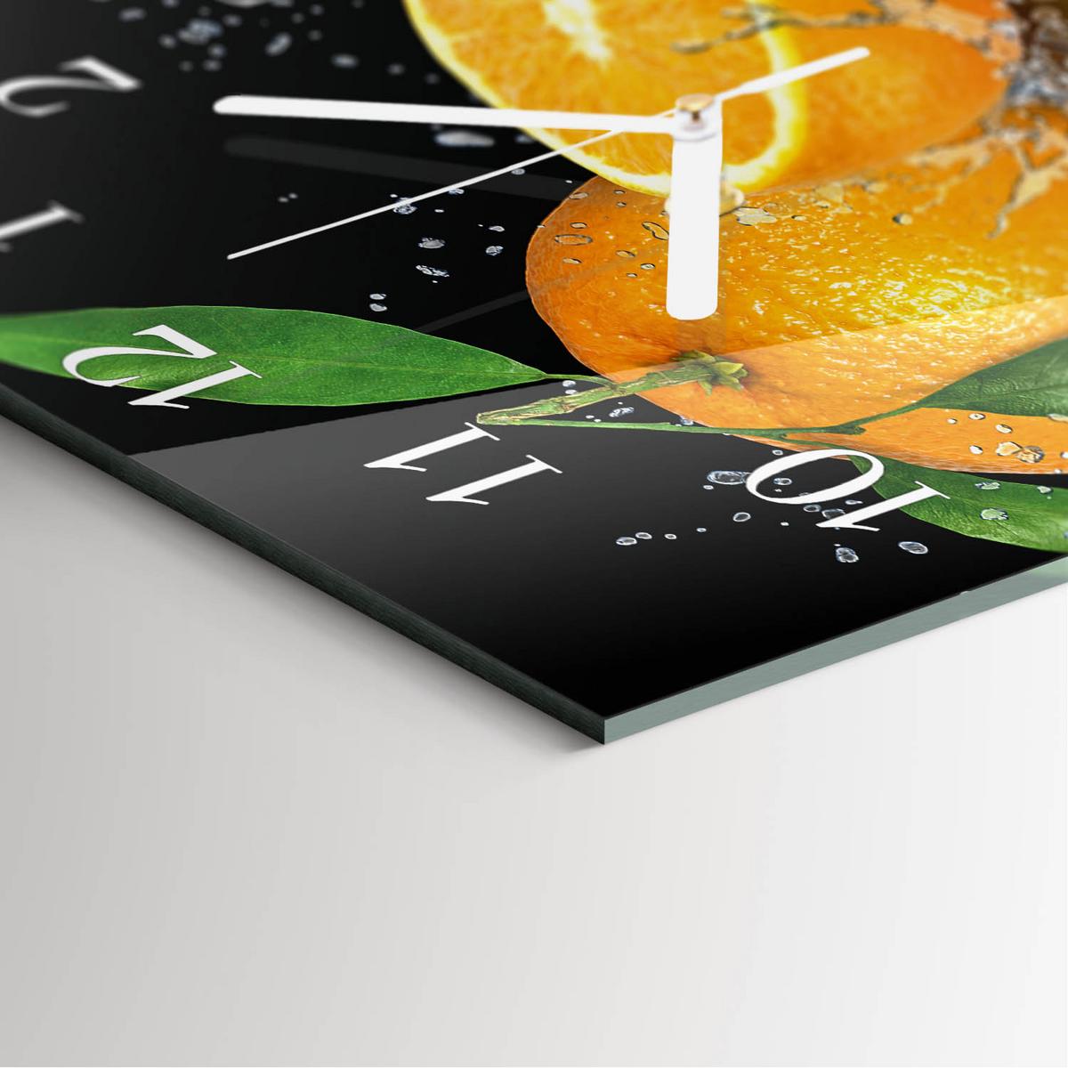 WANDUHR aus Glas 30x30 cm - Orangen - Orange, Glas (30/30/0.4cm) - TULUP