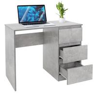 SCHREIBTISCH mit 3 Schubladen 90x76x50 cm Grau - Grau, Holzwerkstoff (90/50/76cm) - ML-DESIGN