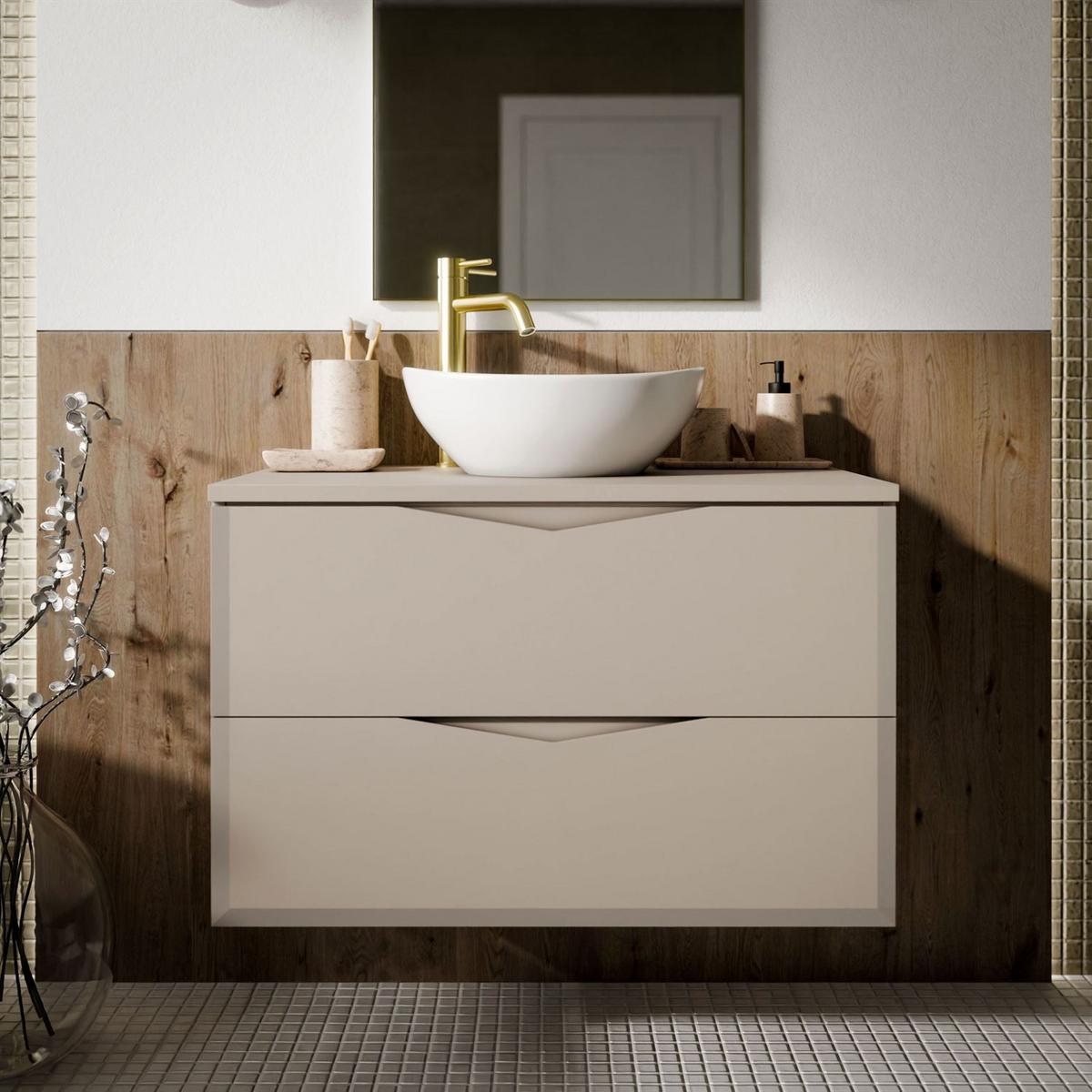 BADEZIMMERSET MIRA I 60 cm - Kaschmir, Holzwerkstoff (60/50/46cm) - Lookway