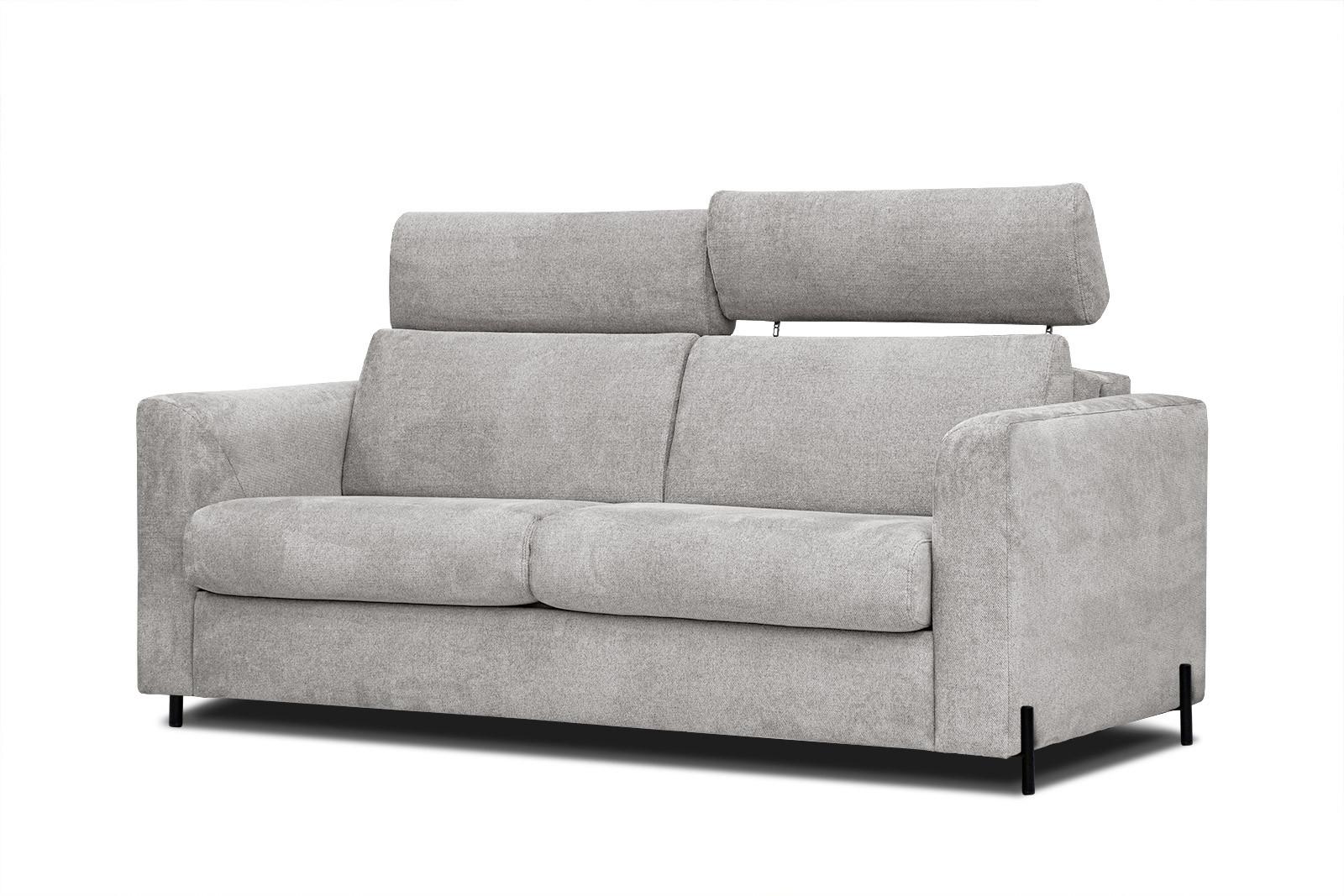 SOFA MEZO 3-Sitzer mit Schlaffunktion, beige - Beige/Schwarz, Holz/Textil (232/90/107cm) - Wozimo
