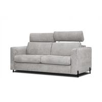 SOFA MEZO 3-Sitzer mit Schlaffunktion, beige - Beige/Schwarz, Holz/Textil (232/90/107cm) - Wozimo