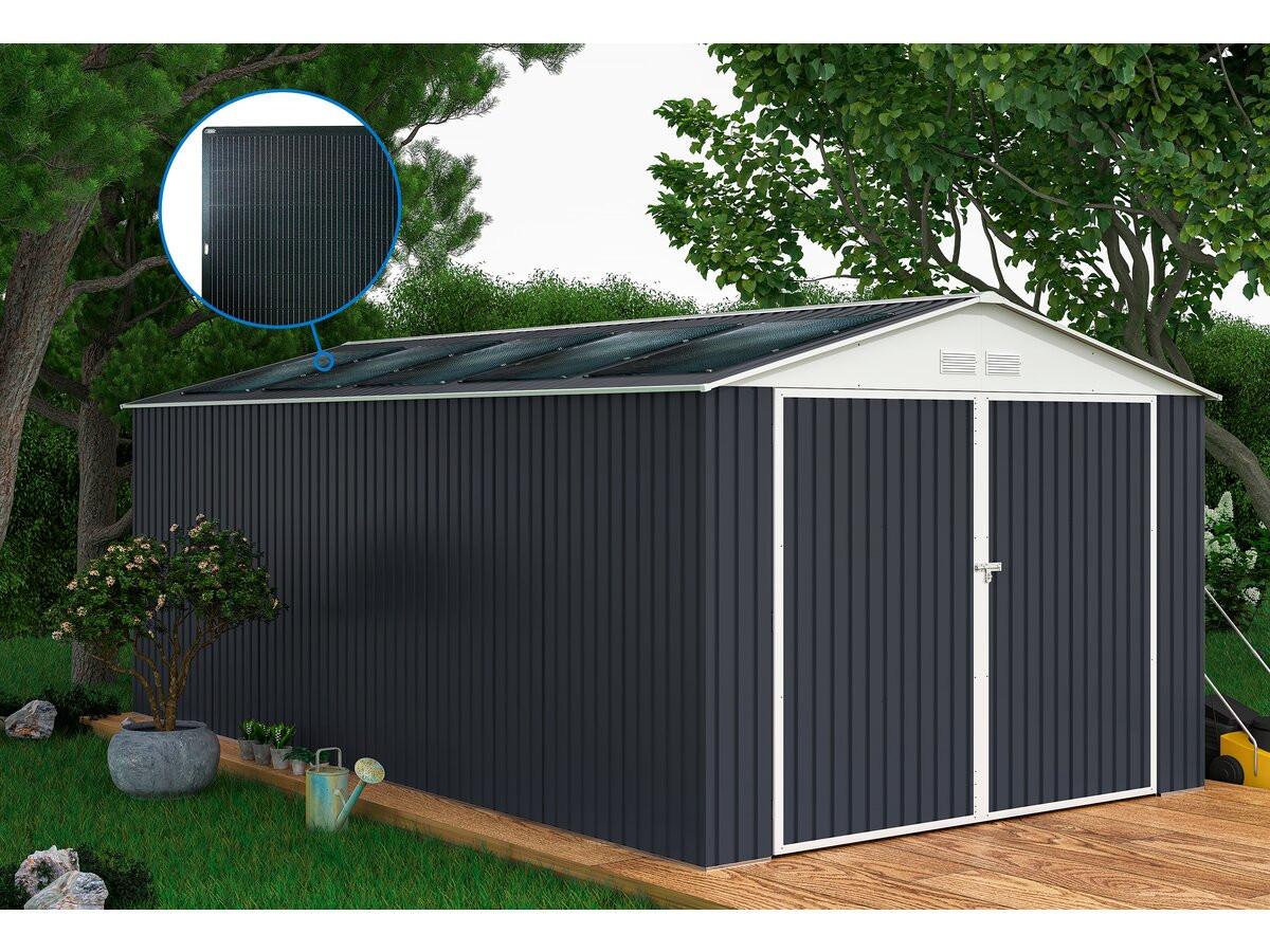 METALL-GARAGE PVC houston - Grau, Metall (470/310/470cm) - Habitat Garten