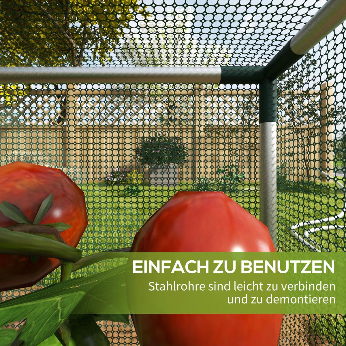 PFLANZENSCHUTZZELT mit Reißverschlusstür, für Garten, Balkon, Stahl, Grün - Grün, Metall (125/62.5/125cm) - Outsunny
