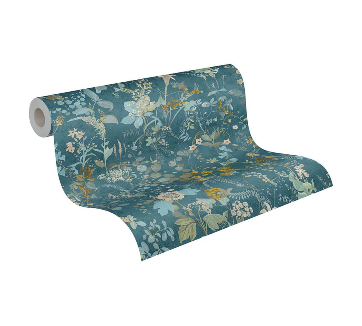 VLIESTAPETE Petrol 53/1005 cm - Petrol, Textil (53/1cm) - KUNSTLOFT