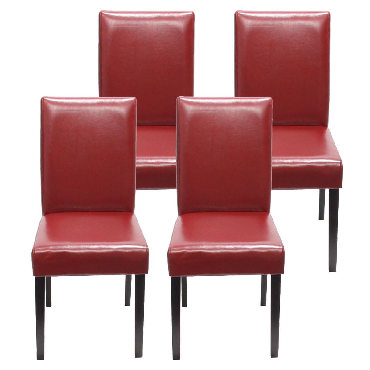 ESSZIMMERSTUHL Rot, Dunkelbraun 4er-Set - Dunkelbraun/Rot, Textil (43/90/56cm) - MCW