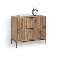 NACHTTISCH Aterno Viking Oak mit 2 Schubladen - Eichefarben, Holzwerkstoff (66/60/36cm) - Livinity®