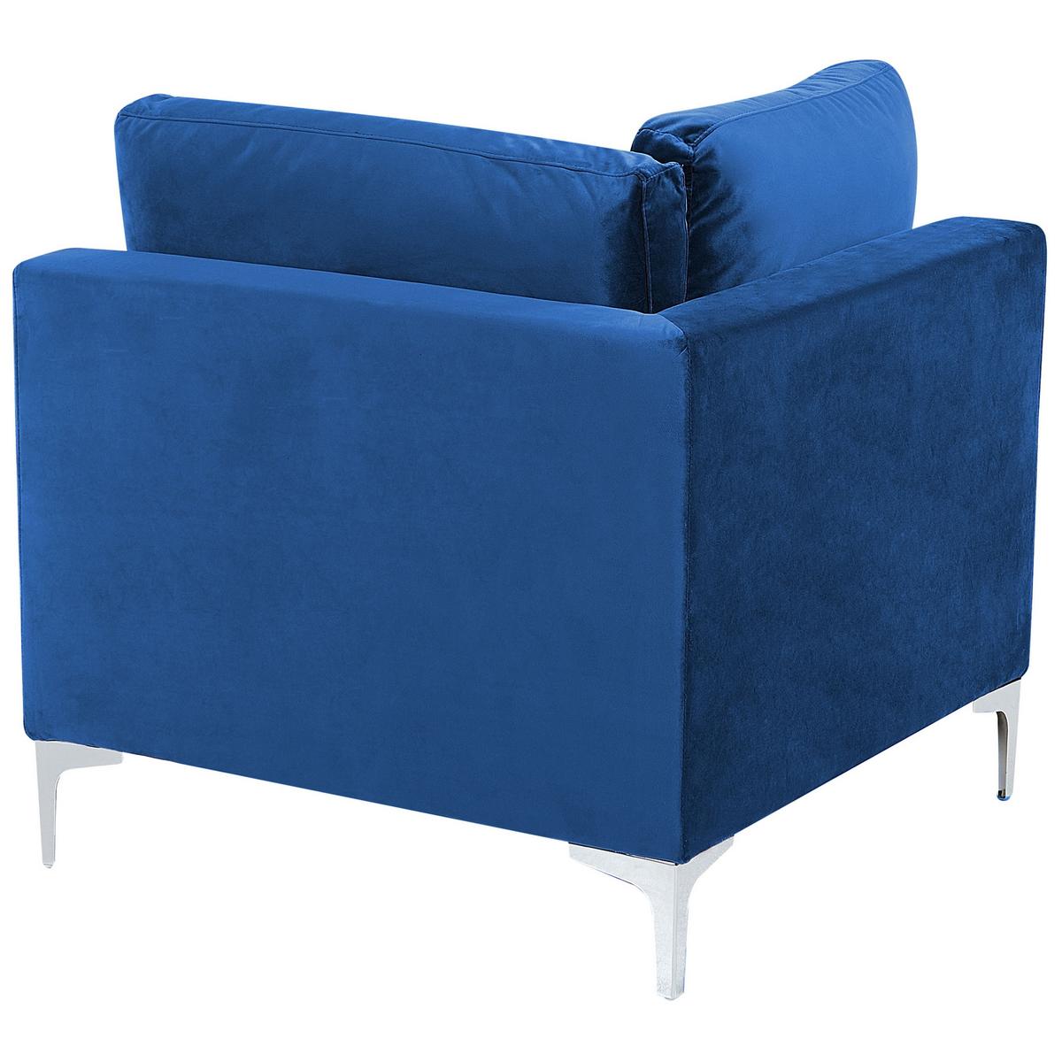 6-SITZER WOHNLANDSCHAFT U-förmig Samtstoff marineblau Evja - Blau, Textil (300/84/150cm) - Beliani