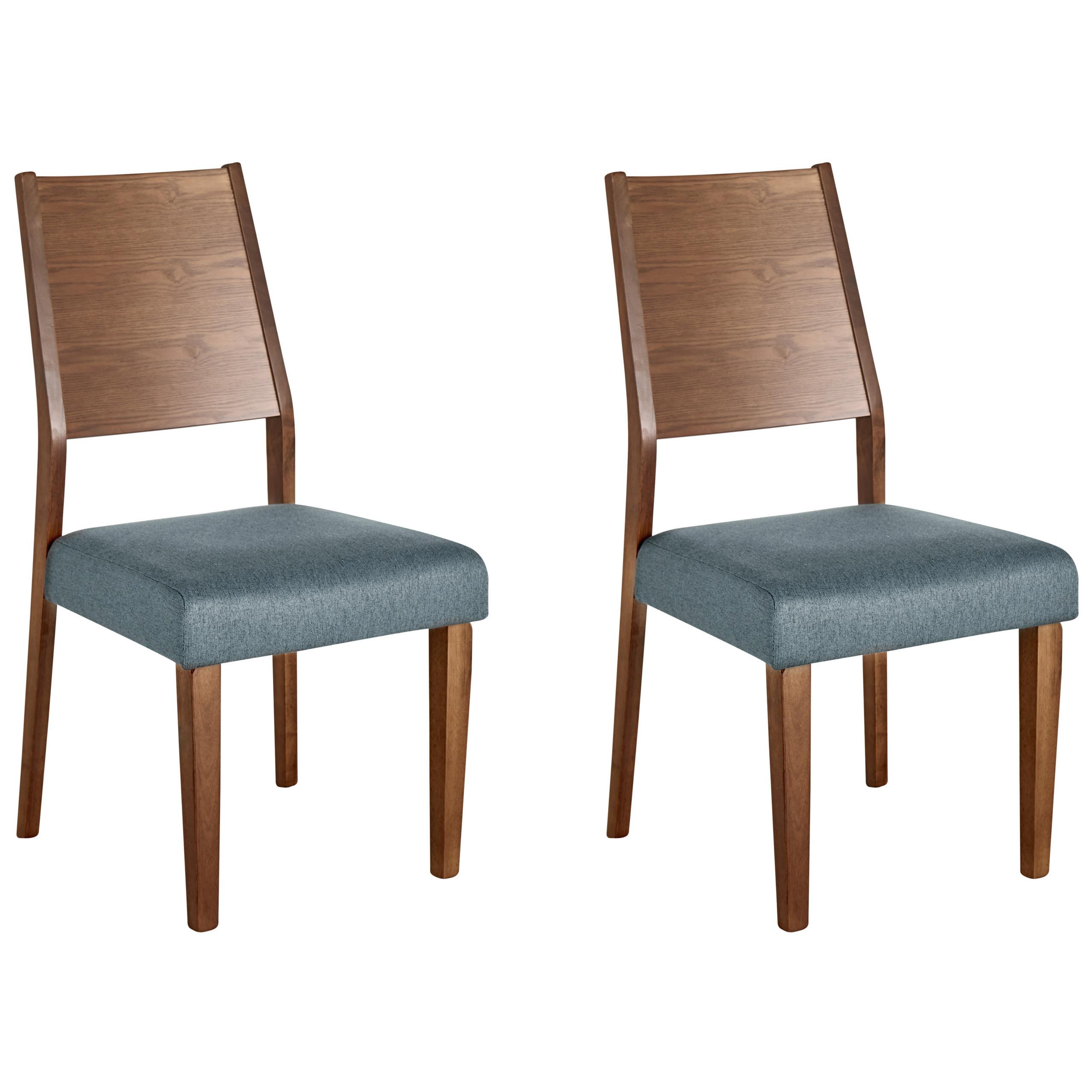 ESSZIMMERSTUHL 2er-Set Gummibaumholz Dunkler Holzfarbton Elmira - Dunkelbraun, Holz/Textil (48/94/43cm) - Beliani