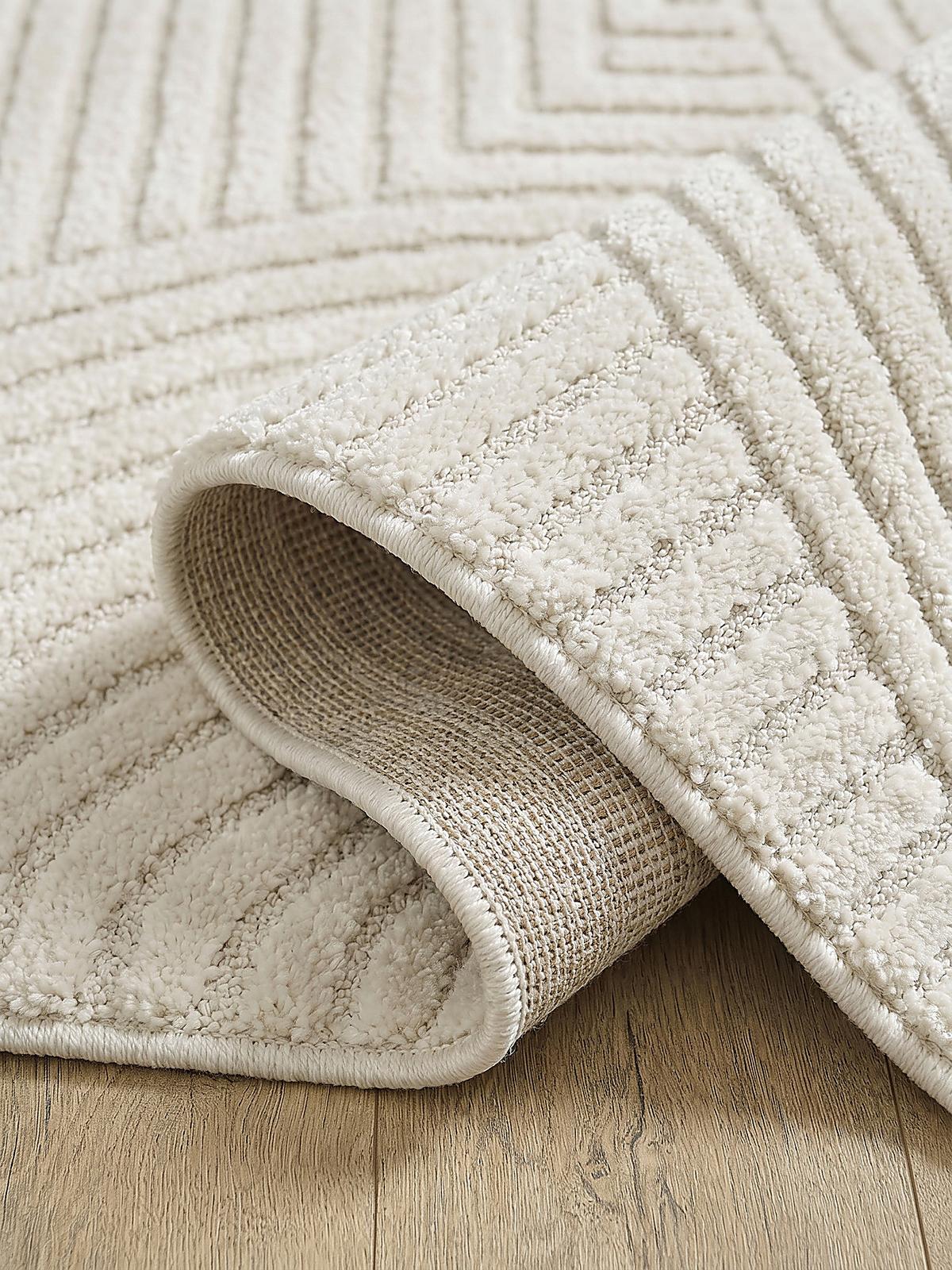TEPPICHLÄUFER Geometrisch CETINA Polypropylen Creme 80 x 300 cm - Beige, Textil (80/300cm) - KADIMA DESIGN