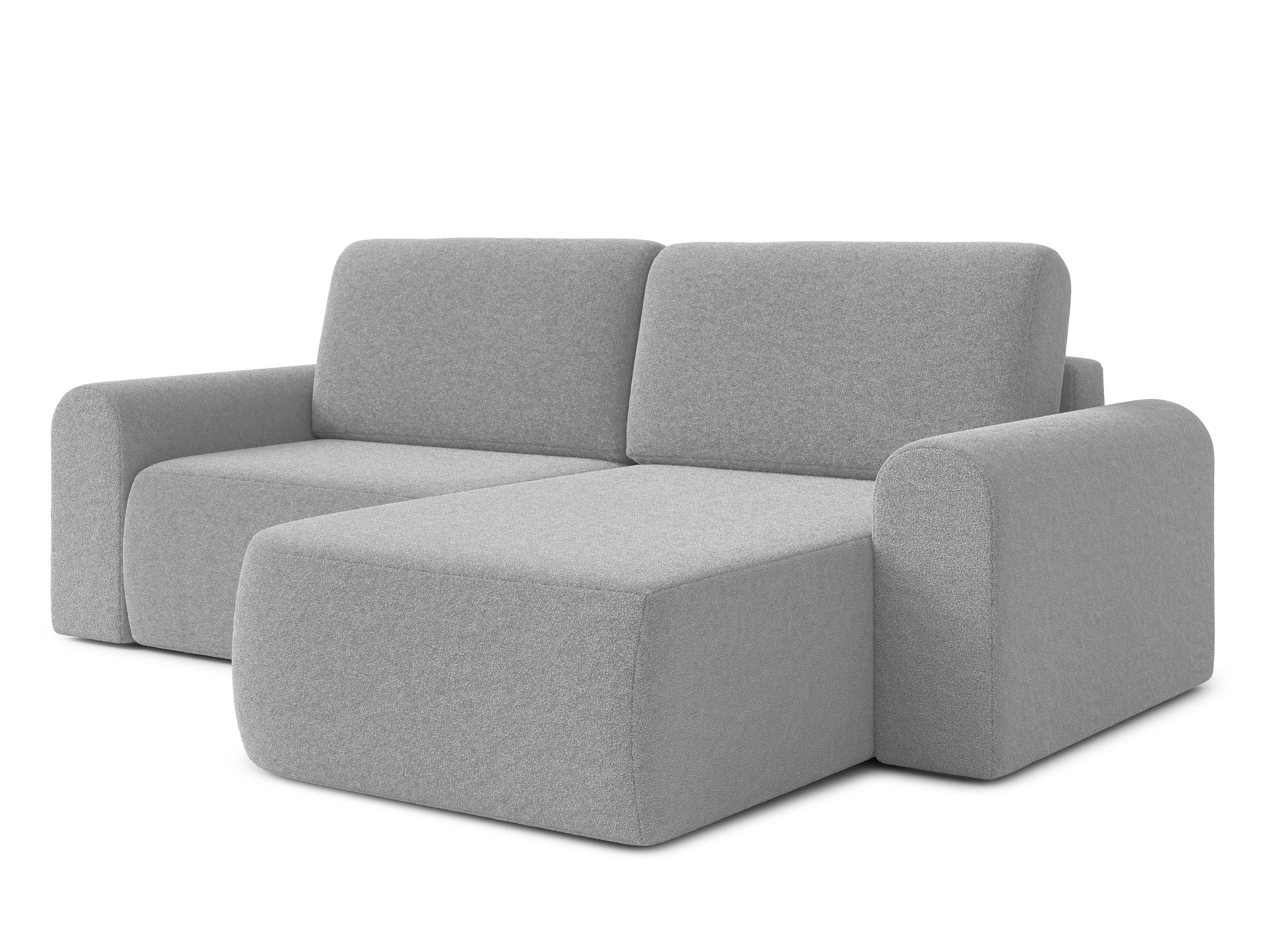 ECKSOFA L Form Otterton Hellgrau 250/180/95 cm Rechts mit Schlaffunktion - Hellgrau/Schwarz, Kunststoff/Textil (250/180cm) - AX Living