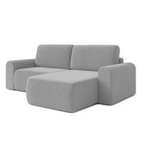 ECKSOFA L Form Otterton Hellgrau 250/180/95 cm Rechts mit Schlaffunktion - Hellgrau/Schwarz, Kunststoff/Textil (250/180cm) - AX Living
