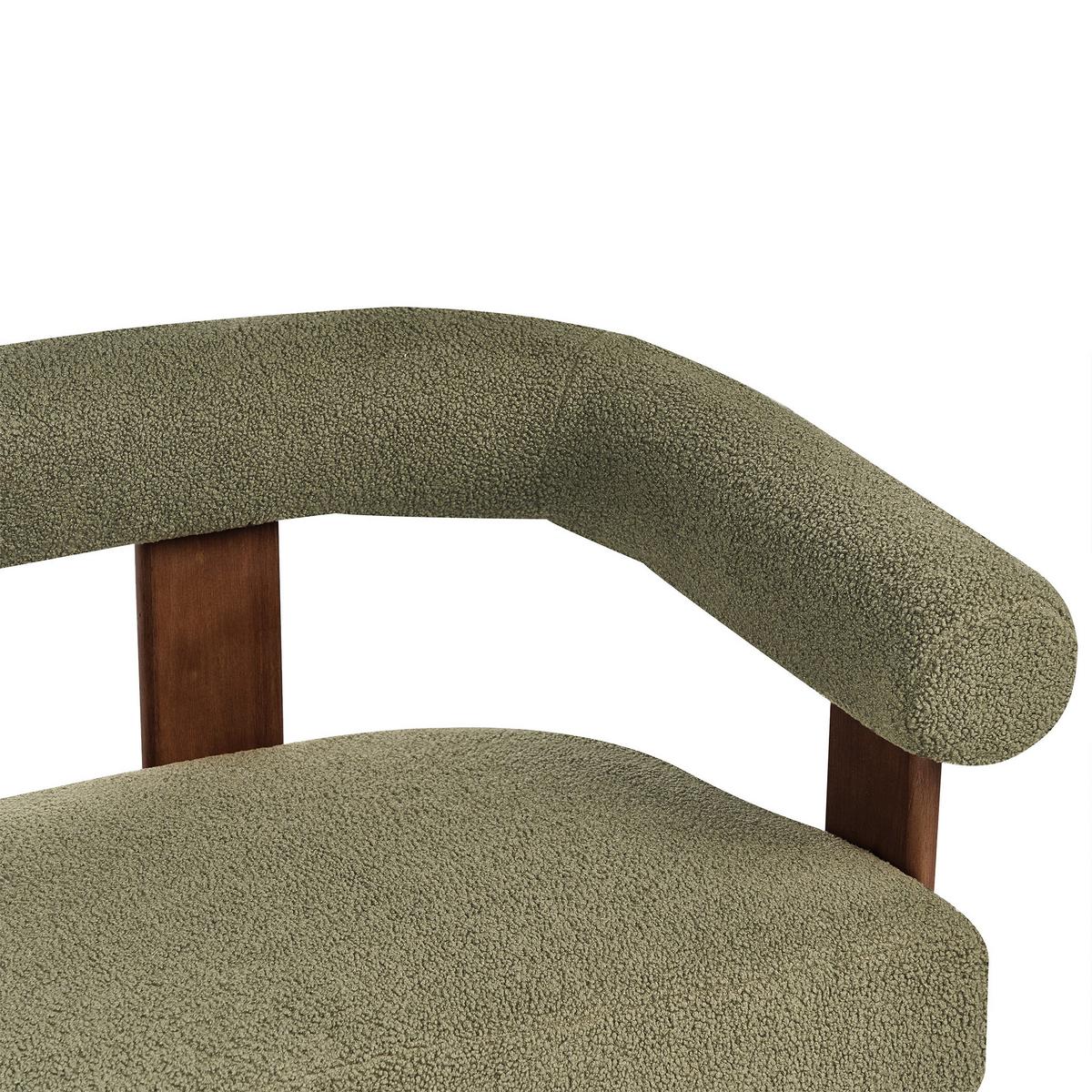 2-SITZER-SOFA Bouclé Grün/Dunkelbraun Ilbro - Braun/Grün, Textil (138/76/68cm) - Beliani