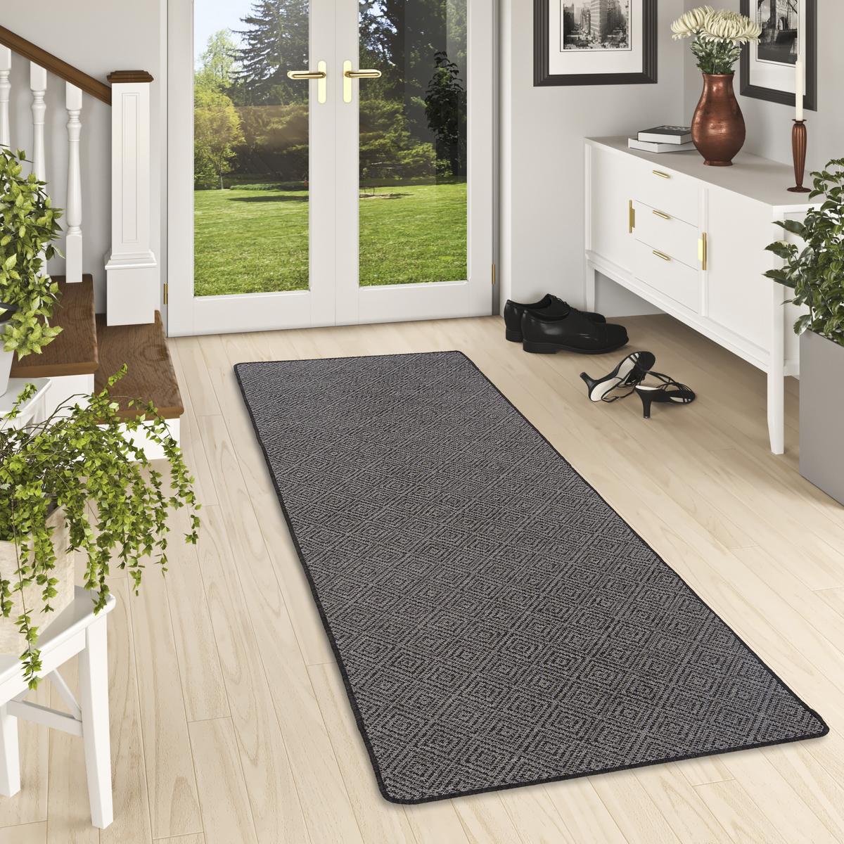 IN- UND OUTDOOR TEPPICH LÄUFER BEIDSEITIG NEWPORT - Anthrazit, Textil (100/100cm) - Snapstyle
