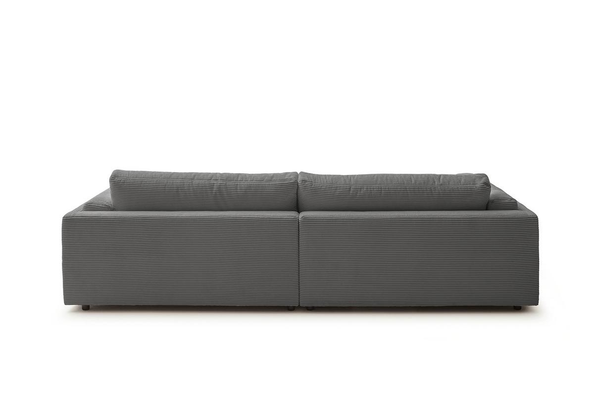 BIG SOFA RAINA Grau Cord - Schwarz/Grau, Kunststoff/Textil (294/85/150cm) - KAWOLA