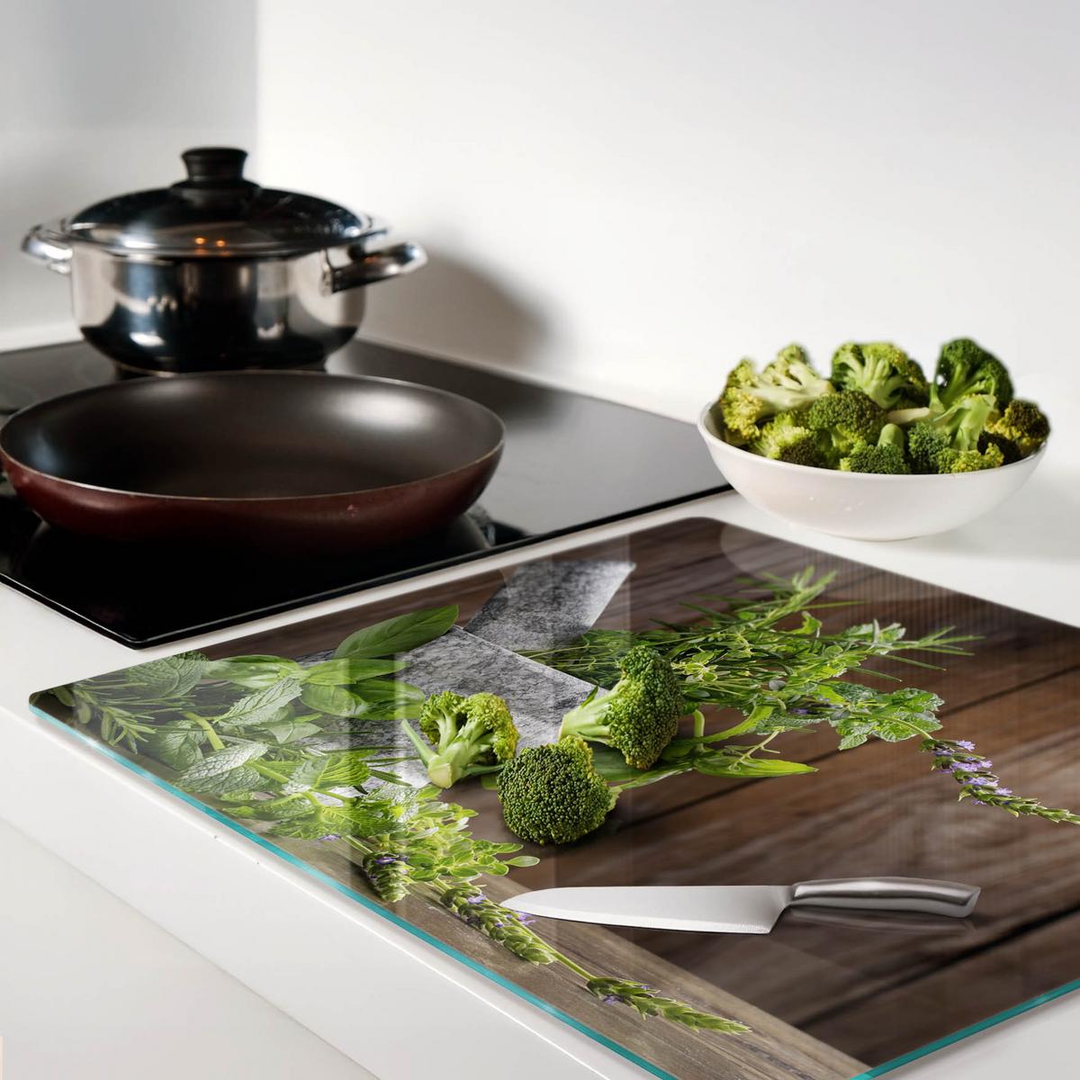 GLASPLATTE 60x52 cm Kräutermörser - Grün, Glas (60/0.4/52cm) - TULUP
