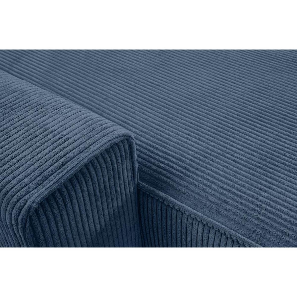 WOHNLANDSCHAFT Hektor U mit Schlaffunktion dunkelblau - Schwarz/Dunkelblau, Kunststoff/Textil (318/94/152cm) - Beautysofa