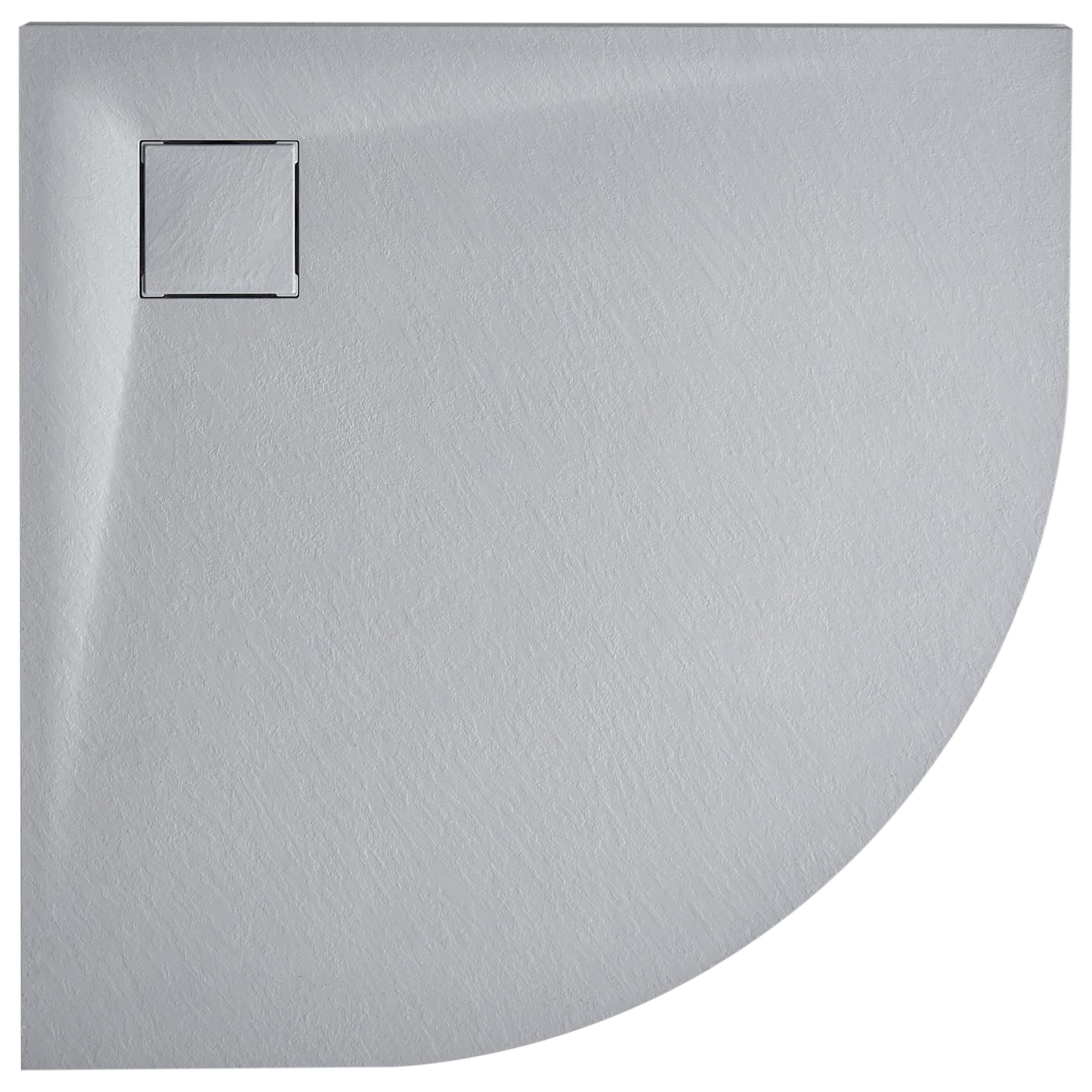 DUSCHWANNE 90/90/3 cm Grau Paron - Dunkelgrau/Grau, Kunststoff (90/3/90cm) - Beliani