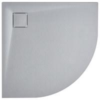 DUSCHWANNE 90/90/3 cm Grau Paron - Dunkelgrau/Grau, Kunststoff (90/3/90cm) - Beliani