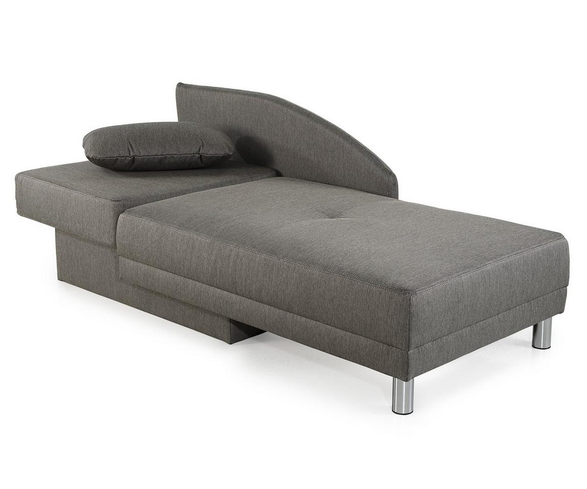 RÉCAMIERE-SCHLAFSOFA mit Bettkasten, Federkern, seitenverkehrt montierbar B149/T90/H80 cm, Liegefläche 200x84 cm, Webstoff Grau / 15123 - Chromfarben/Grau, Textil/Metall (149/80/90cm) - luma-home