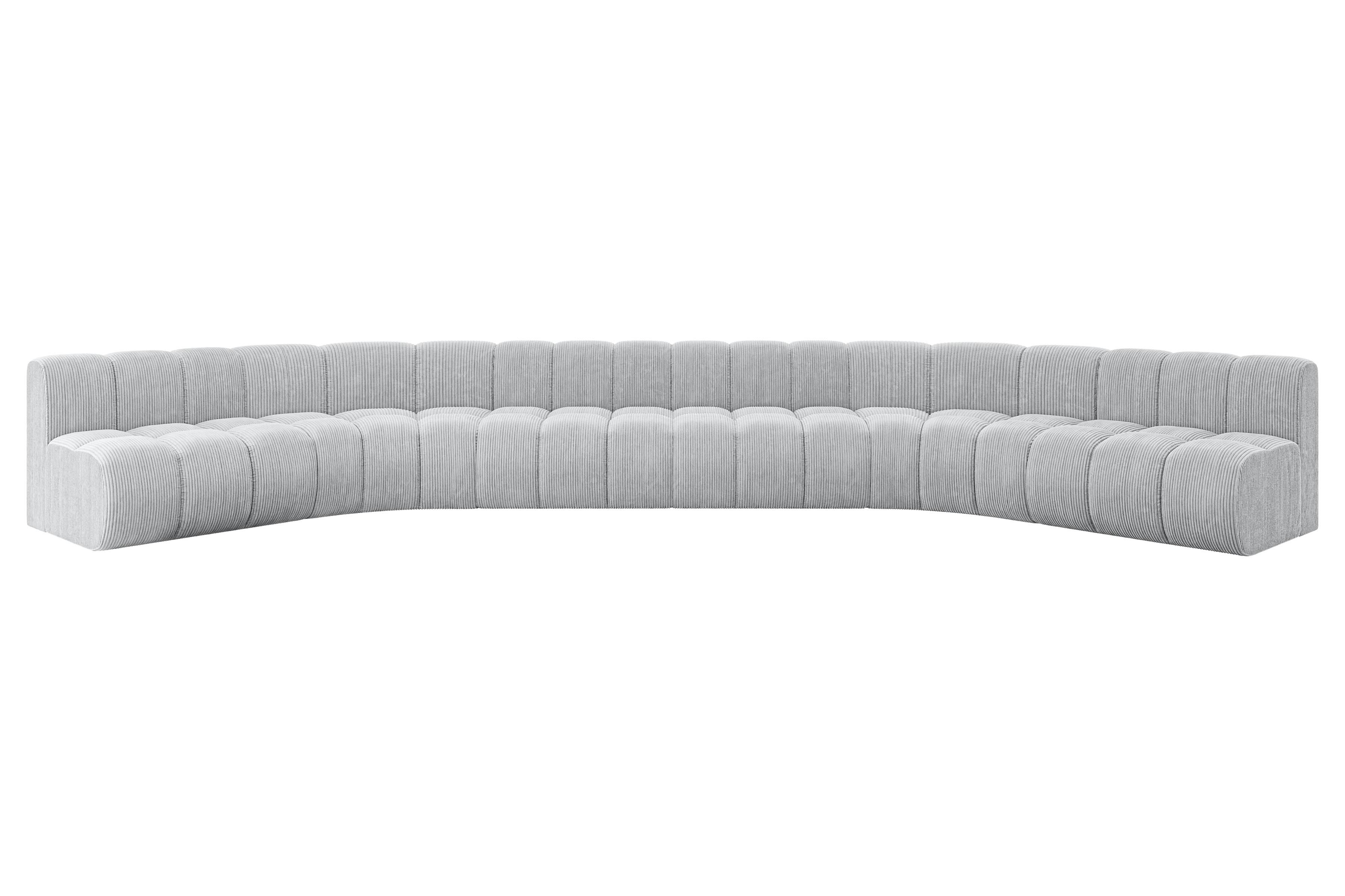 WOHNLANDSCHAFT modulares Sofa Montra-U2 - 581x174x70 cm Grau - Grau, Holzwerkstoff/Textil (581/70/174cm) - ALTDECOR