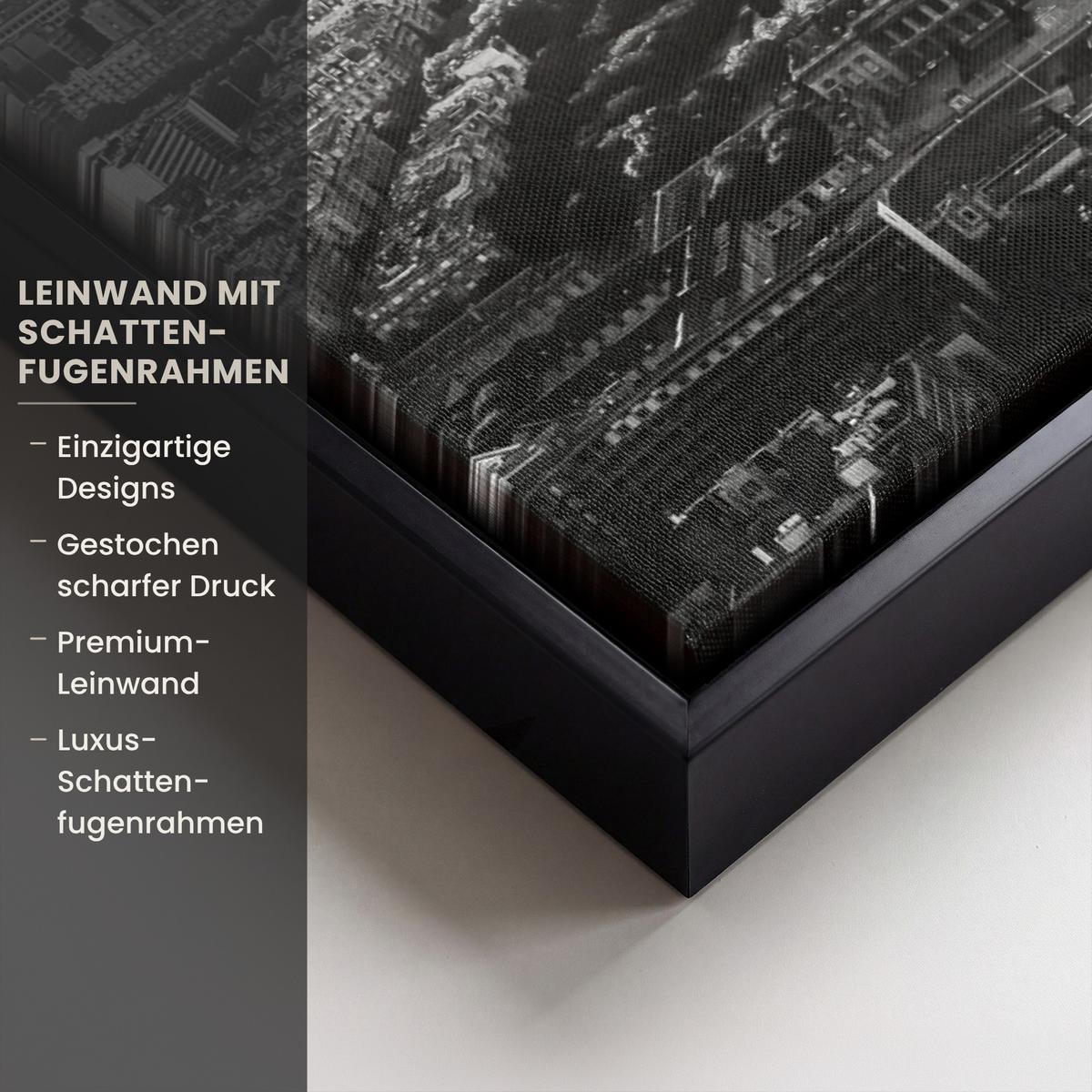 LEINWAND Bilder mit Rahmen - Paris - Skyline - Eiffelturm - Stadt - Wolken - 70x100 - Dunkelgrau, Textil (70/100cm) - MuchoWow